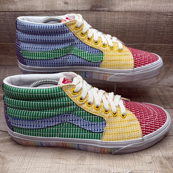 Vans‎ SK8 Mid Pride LGBTQ+ Sneakers Womens 11 All Over Colorful Rainbow Shoes - Picture 1 of 11